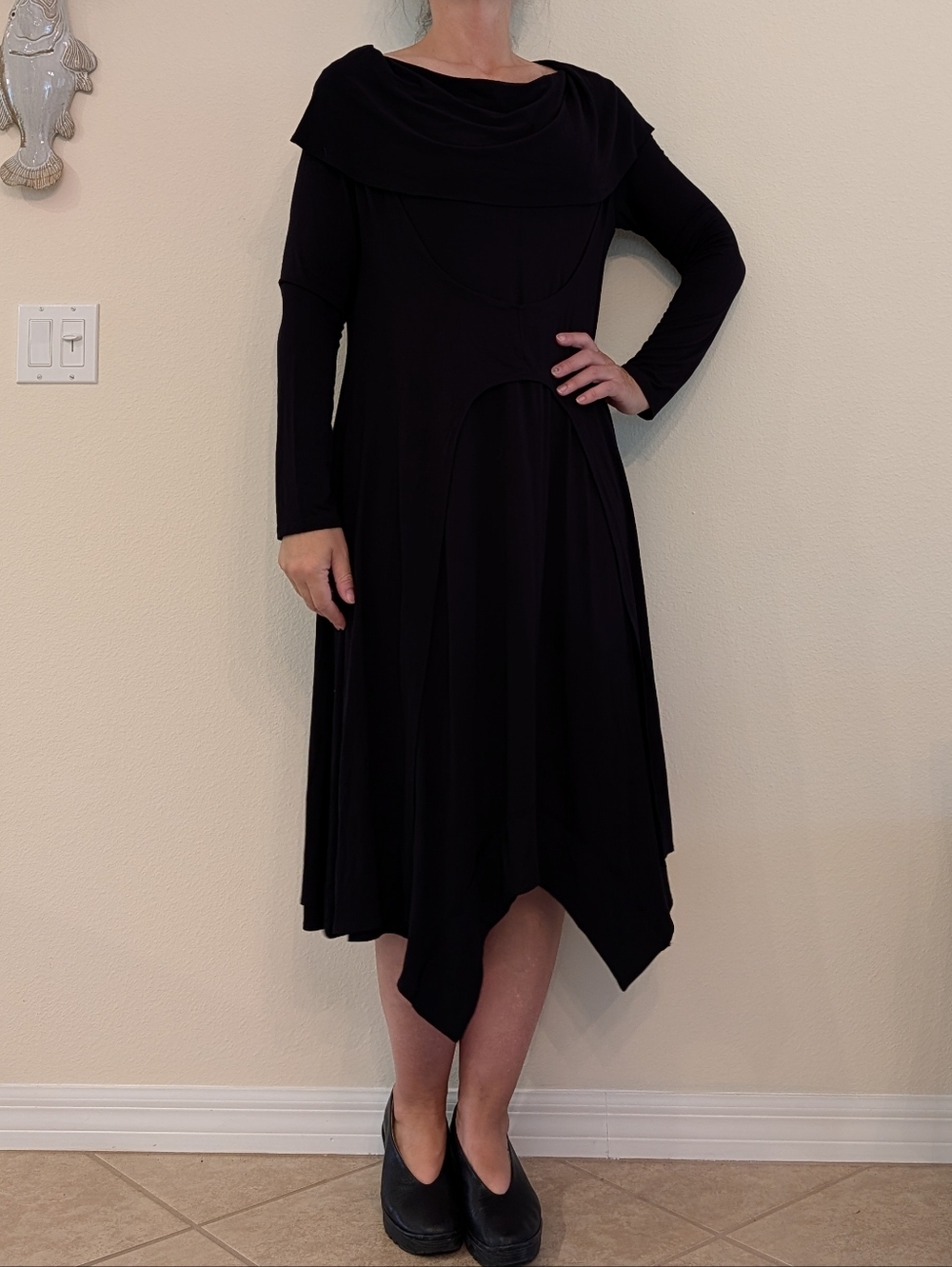 INGRID MUNT comfy black lagenlook dress M